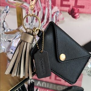 Coach tag with unbranded card holder  keys chains